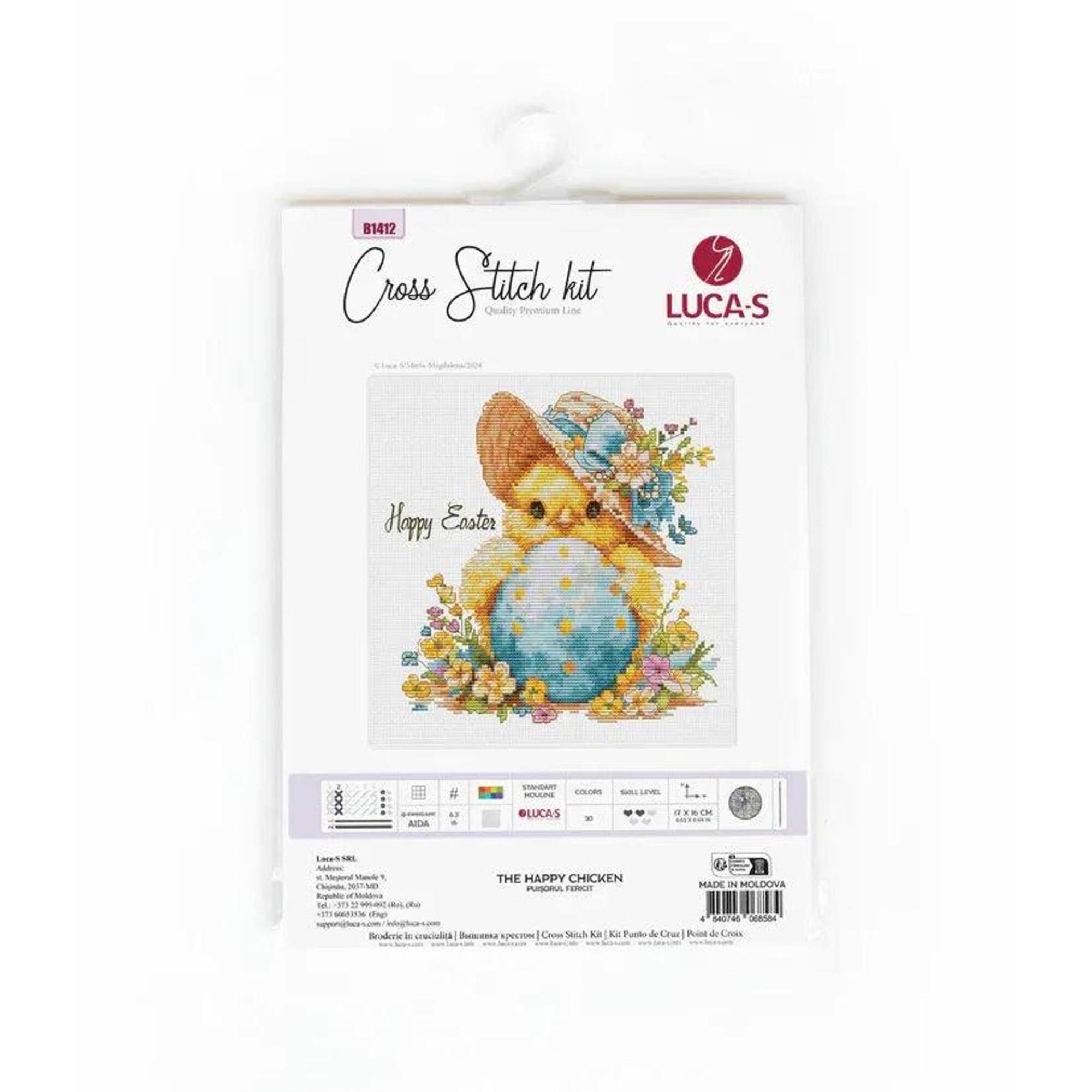 Luca-S The Happy Chicken Counted Cross Stitch Kit